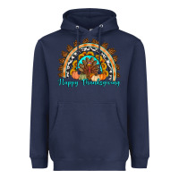 Navy Happy thanksgiving rainbow Heavyweight Hoodie - Artiststas