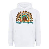 White Happy thanksgiving rainbow Heavyweight Hoodie - Artiststas