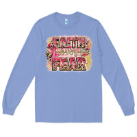 Colony Blue faith over fear breast cancer 12 inches 300 dpi Long Sleeve Tee - CowGirlArtShop