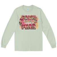 Matcha faith over fear breast cancer 12 inches 300 dpi Long Sleeve Tee - CowGirlArtShop