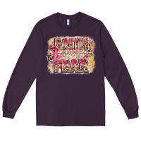 Plum faith over fear breast cancer 12 inches 300 dpi Long Sleeve Tee - CowGirlArtShop