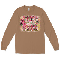 Toasted Coconut faith over fear breast cancer 12 inches 300 dpi Long Sleeve Tee - CowGirlArtShop