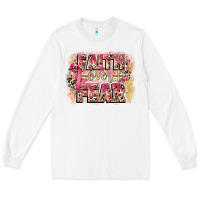 White faith over fear breast cancer 12 inches 300 dpi Long Sleeve Tee - CowGirlArtShop