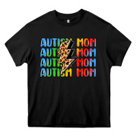 Black autism mom lightning bolt Heavy Core Tee - LillyAllenDesigns