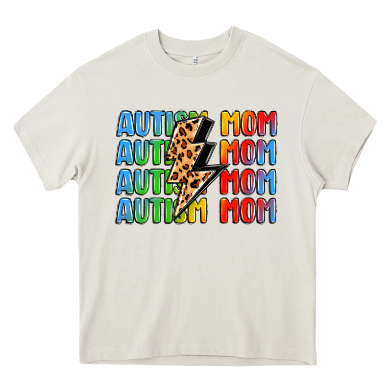 Autism Mom Lightning Bolt Heavy Core Tee by LillyAllenDesigns | Teevron