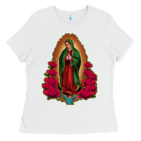 White our lady of guadalupe Ladies Tee - Jasminsmagicworld