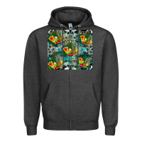 Charcoal Heather summer fruits Zipper Hoodie - CowhideDigitalArt