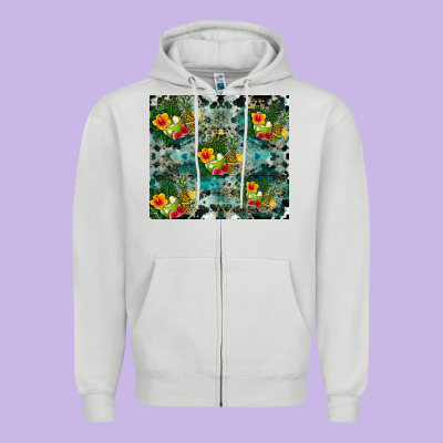 Summer Fruits Zipper Hoodie Designed By Cowhidedigitalart