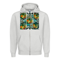 Dove Grey summer fruits Zipper Hoodie - CowhideDigitalArt