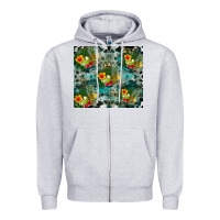 Heather Grey summer fruits Zipper Hoodie - CowhideDigitalArt