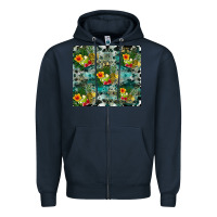 Navy summer fruits Zipper Hoodie - CowhideDigitalArt