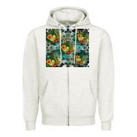 Oatmeal Heather summer fruits Zipper Hoodie - CowhideDigitalArt