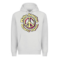 Dove Grey Make America Groovy Again Peace Sign 70S Retro Premium Hoodie - lanVoArt