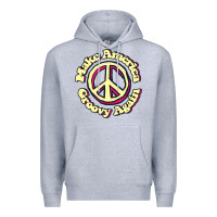 Heather Grey Make America Groovy Again Peace Sign 70S Retro Premium Hoodie - lanVoArt