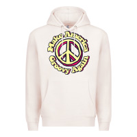Pale Pink Make America Groovy Again Peace Sign 70S Retro Premium Hoodie - lanVoArt