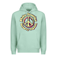 Seafoam Make America Groovy Again Peace Sign 70S Retro Premium Hoodie - lanVoArt