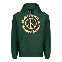 Sports Green Make America Groovy Again Peace Sign 70S Retro Premium Hoodie - lanVoArt