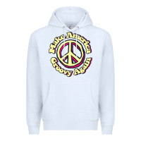 White Make America Groovy Again Peace Sign 70S Retro Premium Hoodie - lanVoArt