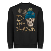 Black skull tis the season winter Heavyweight Sweatshirt - FaDigitalArtStudio