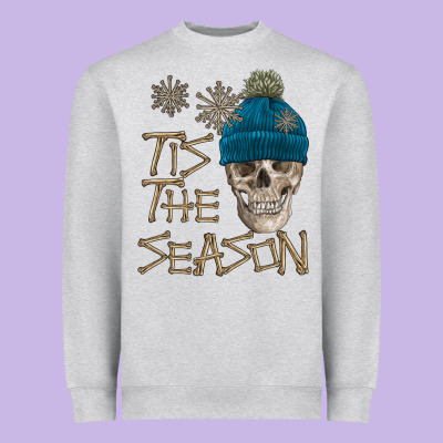 Skull Tis The Season Winter Heavyweight Sweatshirt Designed By Fadigitalartstudio