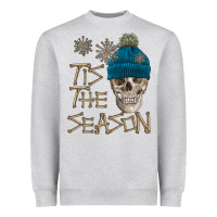 Heather Grey skull tis the season winter Heavyweight Sweatshirt - FaDigitalArtStudio