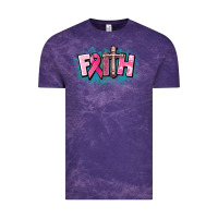 Cloud Purple Cancer Faith Cross Vintage Tee - HowdyJamesFarm