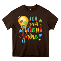 Chocolate Brown let your light shine Heavy Core Tee - LillyAllenDesigns