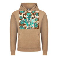 Vintage Coffee gemstone bull skull leopard Vintage Hoodie - TumblerDesignByShophia