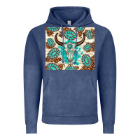 Vintage Denim gemstone bull skull leopard Vintage Hoodie - TumblerDesignByShophia
