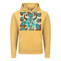 Vintage Mustard gemstone bull skull leopard Vintage Hoodie - TumblerDesignByShophia