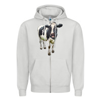 Dove Grey Holstein Bull Zipper Hoodie - LillyAllenDesigns