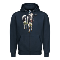 Navy Holstein Bull Zipper Hoodie - LillyAllenDesigns