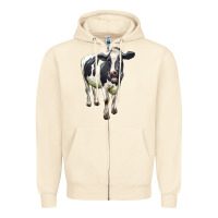 Sandshell Holstein Bull Zipper Hoodie - LillyAllenDesigns