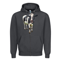 Smoke Holstein Bull Zipper Hoodie - LillyAllenDesigns