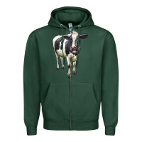Sports Green Holstein Bull Zipper Hoodie - LillyAllenDesigns