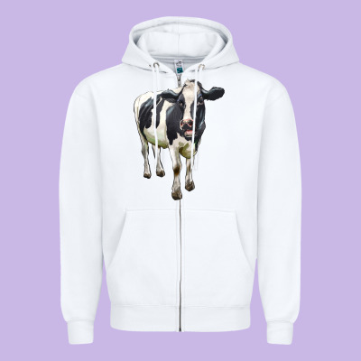 Holstein Bull Zipper Hoodie Designed By Lillyallendesigns