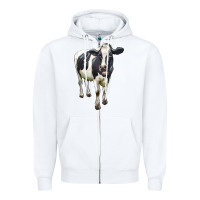 White Holstein Bull Zipper Hoodie - LillyAllenDesigns