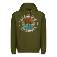 Army Green Oceanside California Ca Vintage Retro 70S Premium Hoodie - lanVoArt