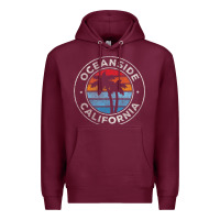 Burgundy Oceanside California Ca Vintage Retro 70S Premium Hoodie - lanVoArt