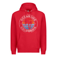 Red Oceanside California Ca Vintage Retro 70S Premium Hoodie - lanVoArt