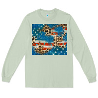 Matcha leopard glitter american flag Long Sleeve Tee - CowGirlArtShop