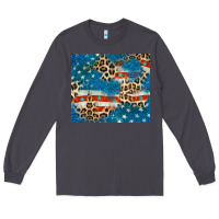 Smoke leopard glitter american flag Long Sleeve Tee - CowGirlArtShop