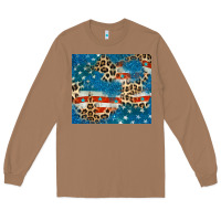 Toasted Coconut leopard glitter american flag Long Sleeve Tee - CowGirlArtShop