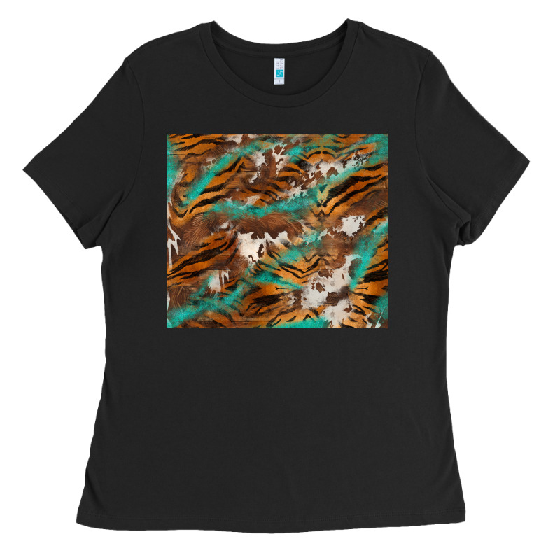 Tiger Cowhide Tumbler Ladies Tee by BarkalooDesign | Teevron
