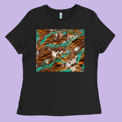 Tiger Cowhide Tumbler Ladies Tee Designed By Barkaloodesign