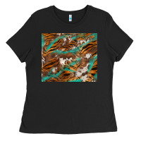 Black tiger cowhide tumbler Ladies Tee - BarkalooDesign
