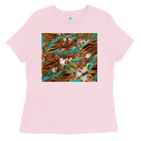 Bubblegum Pink tiger cowhide tumbler Ladies Tee - BarkalooDesign