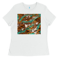 White tiger cowhide tumbler Ladies Tee - BarkalooDesign