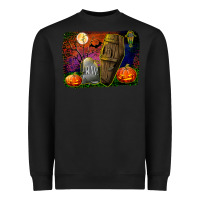 Black headstone and coffin background Heavyweight Sweatshirt - BundleAndBundleShop
