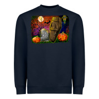 Navy headstone and coffin background Heavyweight Sweatshirt - BundleAndBundleShop